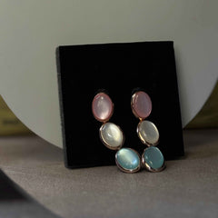 Pearl Pastel Stone Drop Earrings