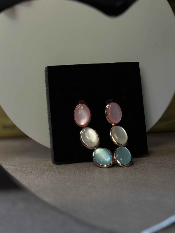 Pearl Pastel Stone Drop Earrings