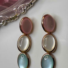 Pearl Pastel Stone Drop Earrings
