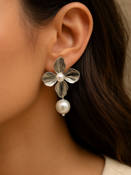 Petal Pearl Cascade Earrings