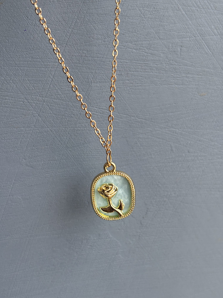 Rose Vintage Gold Plated Pendant - Kridha