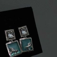 Ruby Silver Stallion Earring
