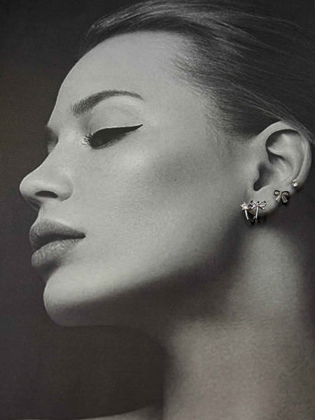 Silver Charm Trio Earrings Set