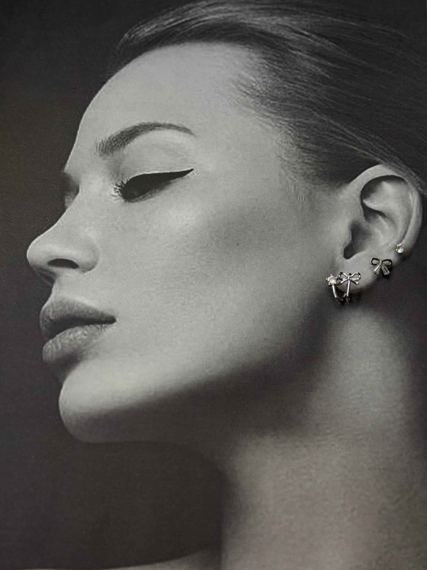 Silver Charm Trio Earrings Set