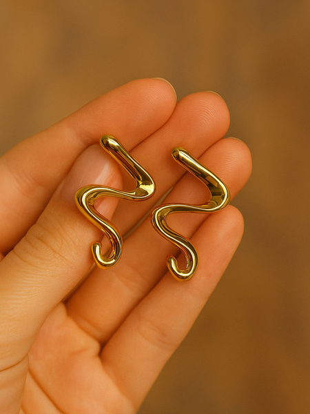 Snake Swirl Stud Earrings - Kridha