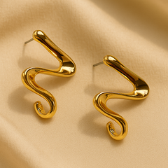 Snake Swirl Stud Earrings - Kridha