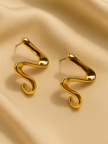 Snake Swirl Stud Earrings - Kridha
