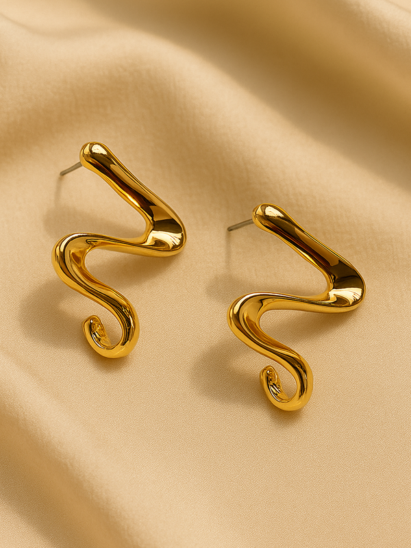 Snake Swirl Stud Earrings - Kridha