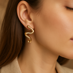 Snake Swirl Stud Earrings - Kridha