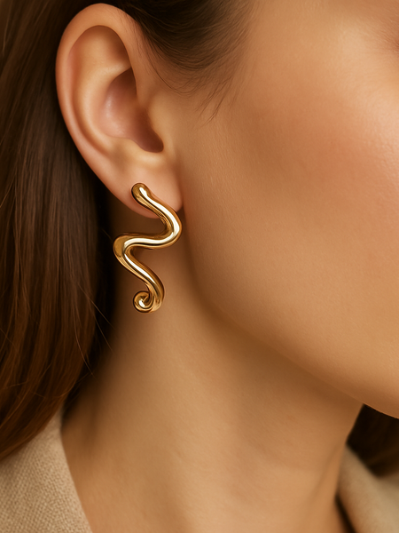 Snake Swirl Stud Earrings - Kridha