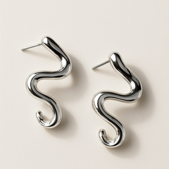 Snake Swirl Stud Earrings - Kridha