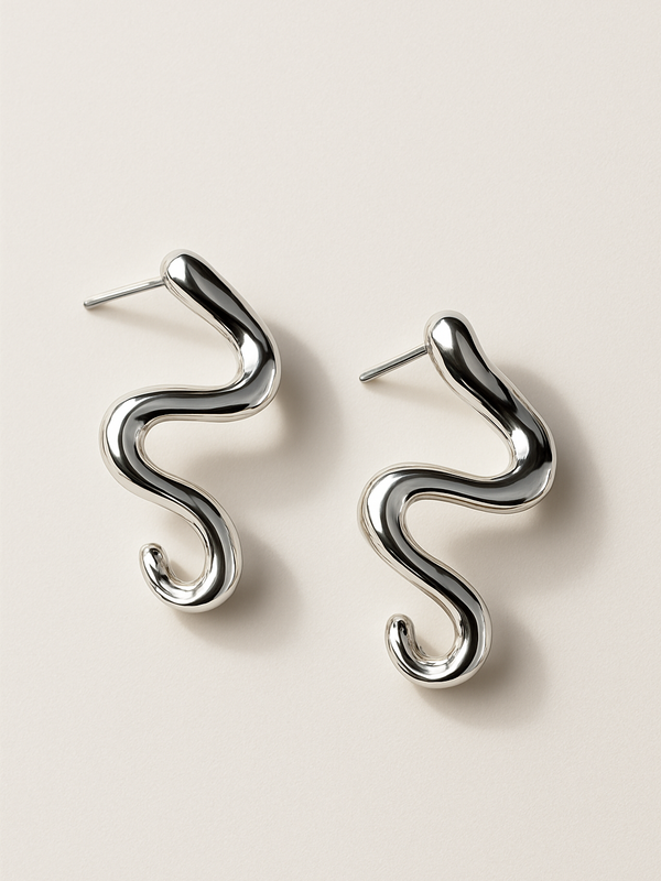 Snake Swirl Stud Earrings - Kridha