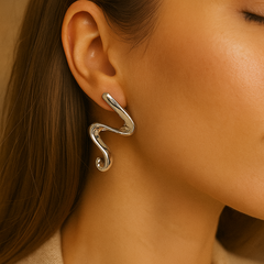 Snake Swirl Stud Earrings - Kridha