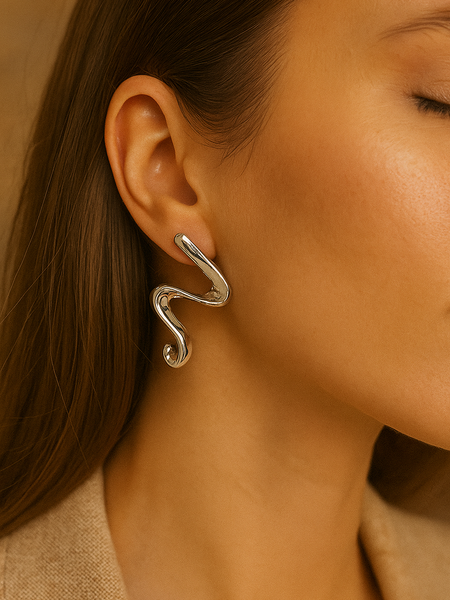 Snake Swirl Stud Earrings - Kridha