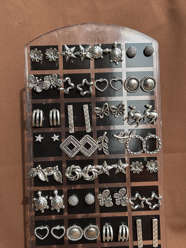 6 in One Oxidised Silver Set – Jhumka, Bracelet, Necklace + 3 Surprises - Kridha