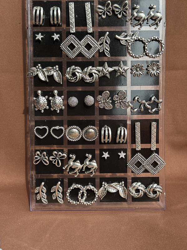 6 in One Oxidised Silver Set – Jhumka, Bracelet, Necklace + 3 Surprises - Kridha