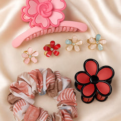 Coral Bloom 4-in-1 Hair Accessory Set