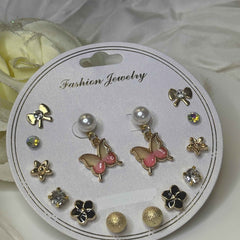 Butterfly Pink Earring Set