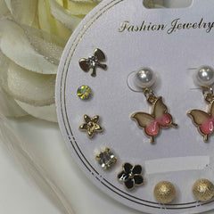 Butterfly Pink Earring Set