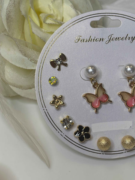 Butterfly Pink Earring Set