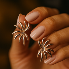 Feather Gold Plated Stud Earrings - Kridha