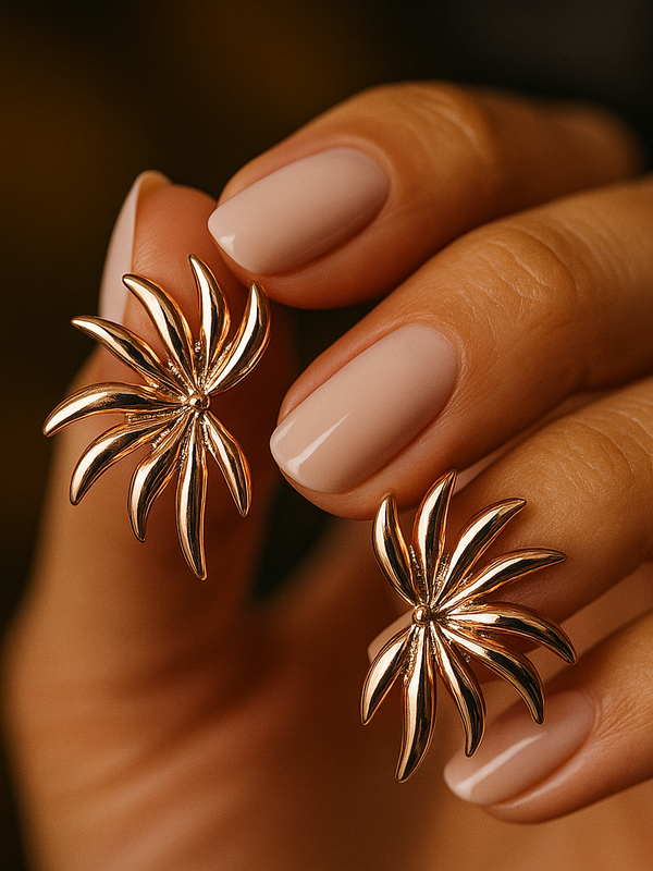 Feather Gold Plated Stud Earrings - Kridha