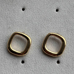 Gold Frame Stud Earrings