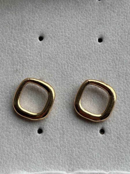 Gold Frame Stud Earrings