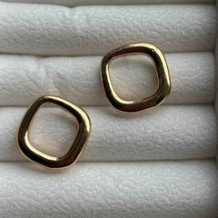 Gold Frame Stud Earrings