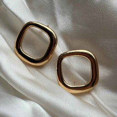 Gold Frame Stud Earrings