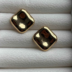 Golden Square Stud Earrings