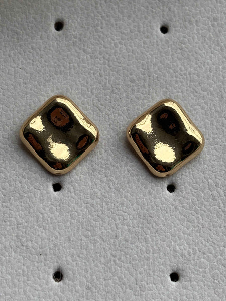 Golden Square Stud Earrings