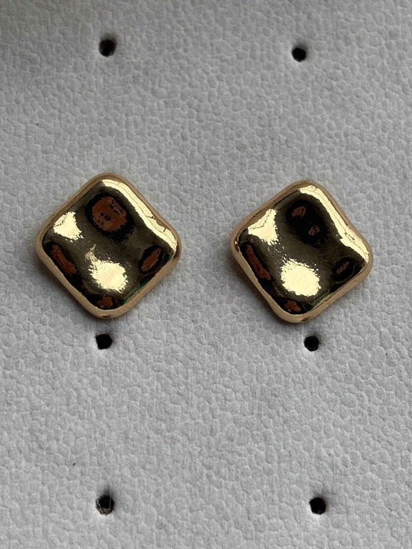 Golden Square Stud Earrings