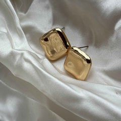 Golden Square Stud Earrings