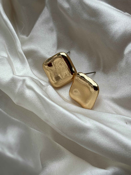 Golden Square Stud Earrings