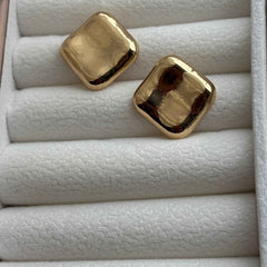 Golden Square Stud Earrings
