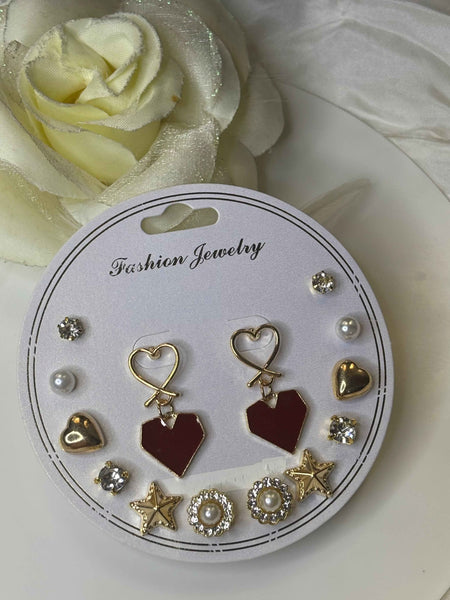 Heart and Stars Earring Set