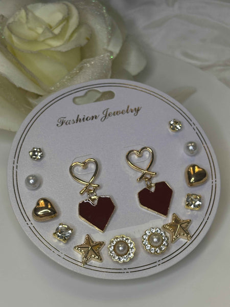 Heart and Stars Earring Set