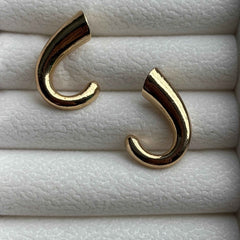 J Drop Stud Earrings