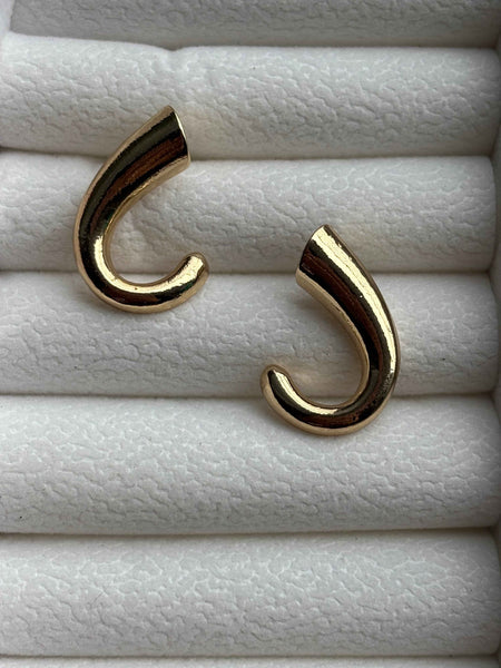 J Drop Stud Earrings