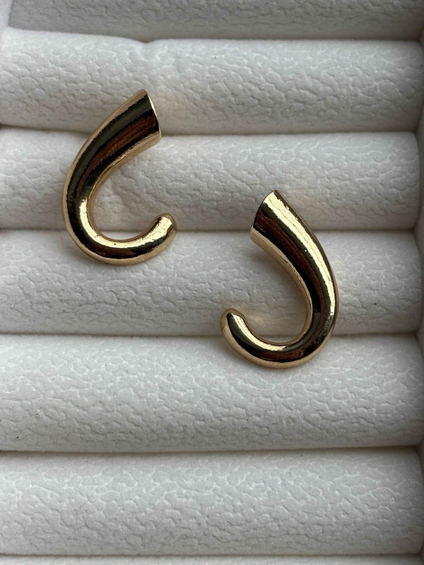 J Drop Stud Earrings