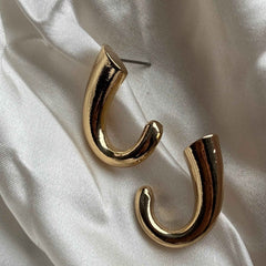 J Drop Stud Earrings
