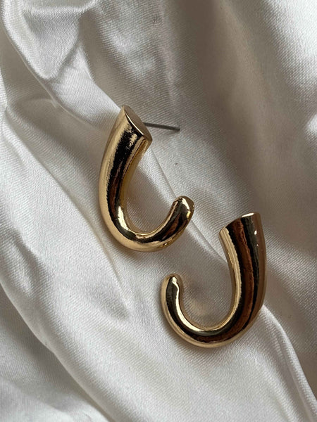 J Drop Stud Earrings