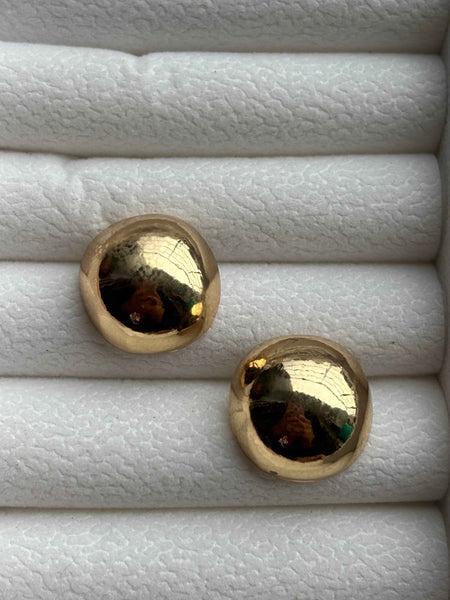 Round Gold Stud Earrings