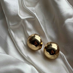 Round Gold Stud Earrings