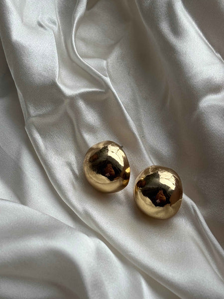 Round Gold Stud Earrings