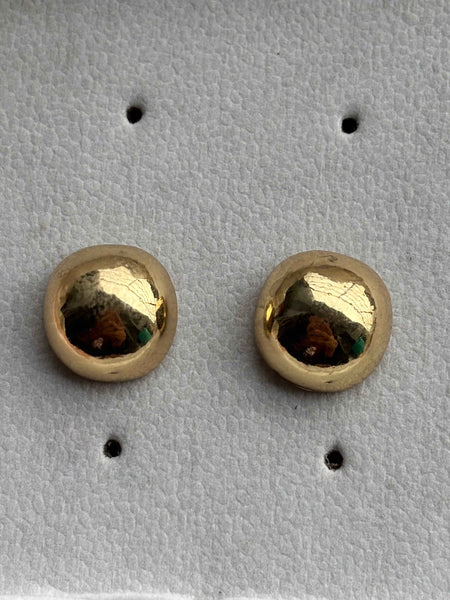 Round Gold Stud Earrings