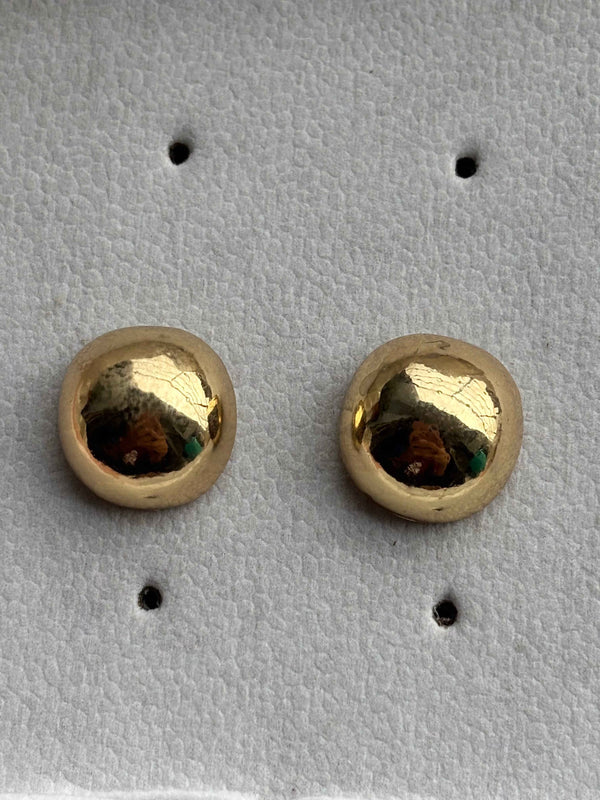 Round Gold Stud Earrings