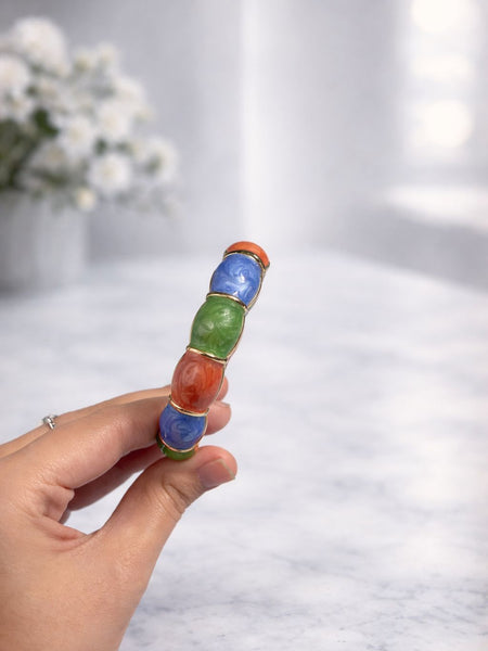 Aurora Pop Enamel Gold Bangle