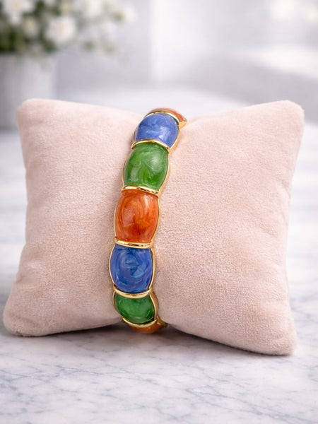 Aurora Pop Enamel Gold Bangle